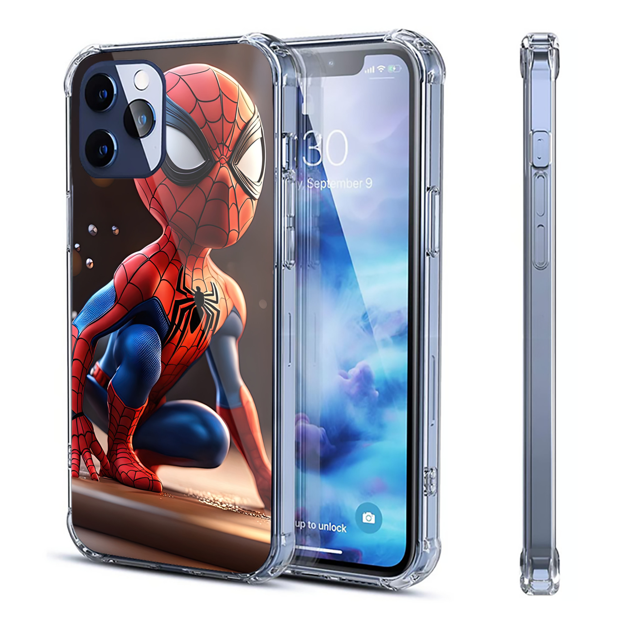 （画像用） Spider Man スパイダーマン 【iPhone 12シリーズ対応】透明スマホケース（クリアソフトケース）